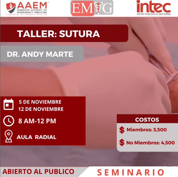 EMIG-INTEC vuelve a ofertar su Taller de Suturas en noviembre