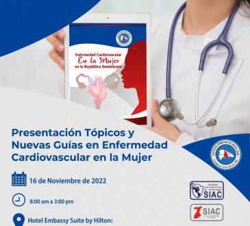 SODOCARDIO presentará sus nuevas guías en enfermedad cardiovascular en la mujer dominicana