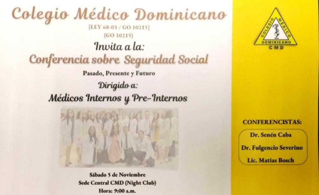CMD disertará sobre presente y futuro de la seguridad social este sábado CMD disertará sobre presente y futuro de la seguridad social este sábado
