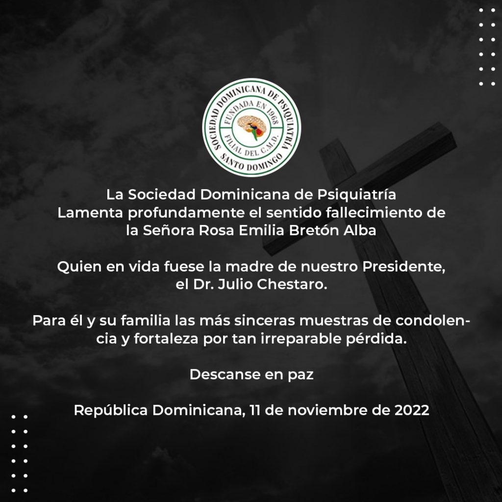 Sociedad de Psiquiatría confirmó fallecimiento de la madre de su presidente