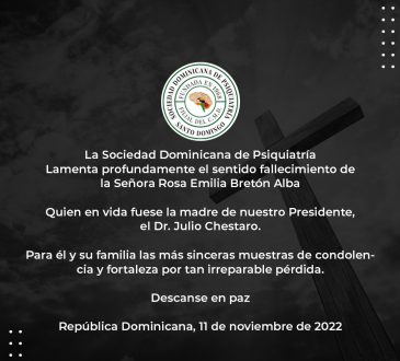 Sociedad de Psiquiatría confirmó fallecimiento de la madre de su presidente