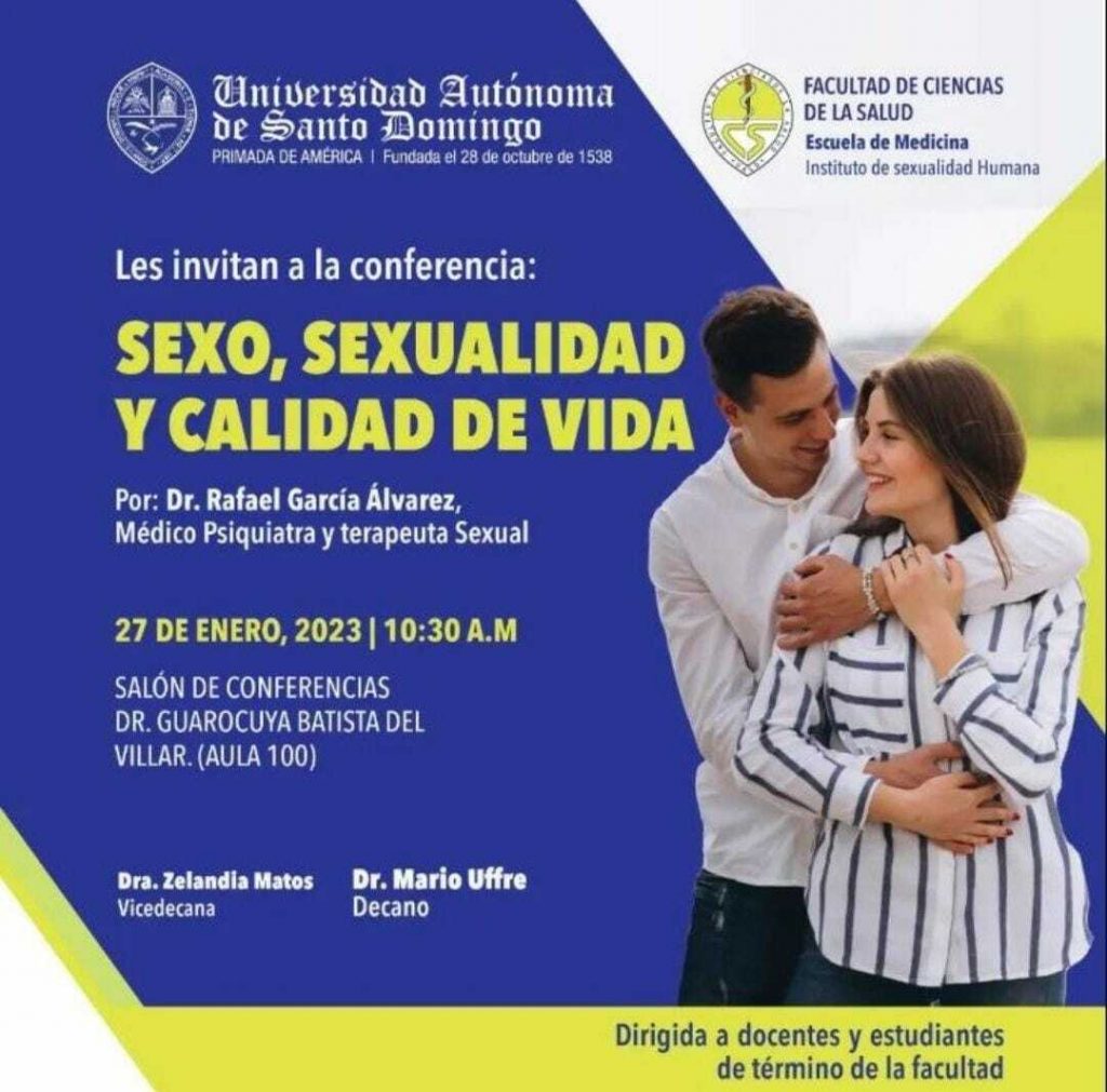 FCS-UASD invita este viernes a su conferencia 'Sexo, sexualidad y calidad de vida' FCS-UASD invita este viernes a su conferencia 'Sexo, sexualidad y calidad de vida'