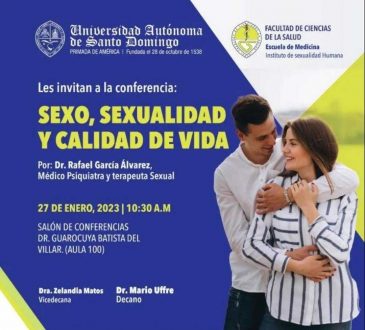 FCS-UASD invita este viernes a su conferencia 'Sexo, sexualidad y calidad de vida'