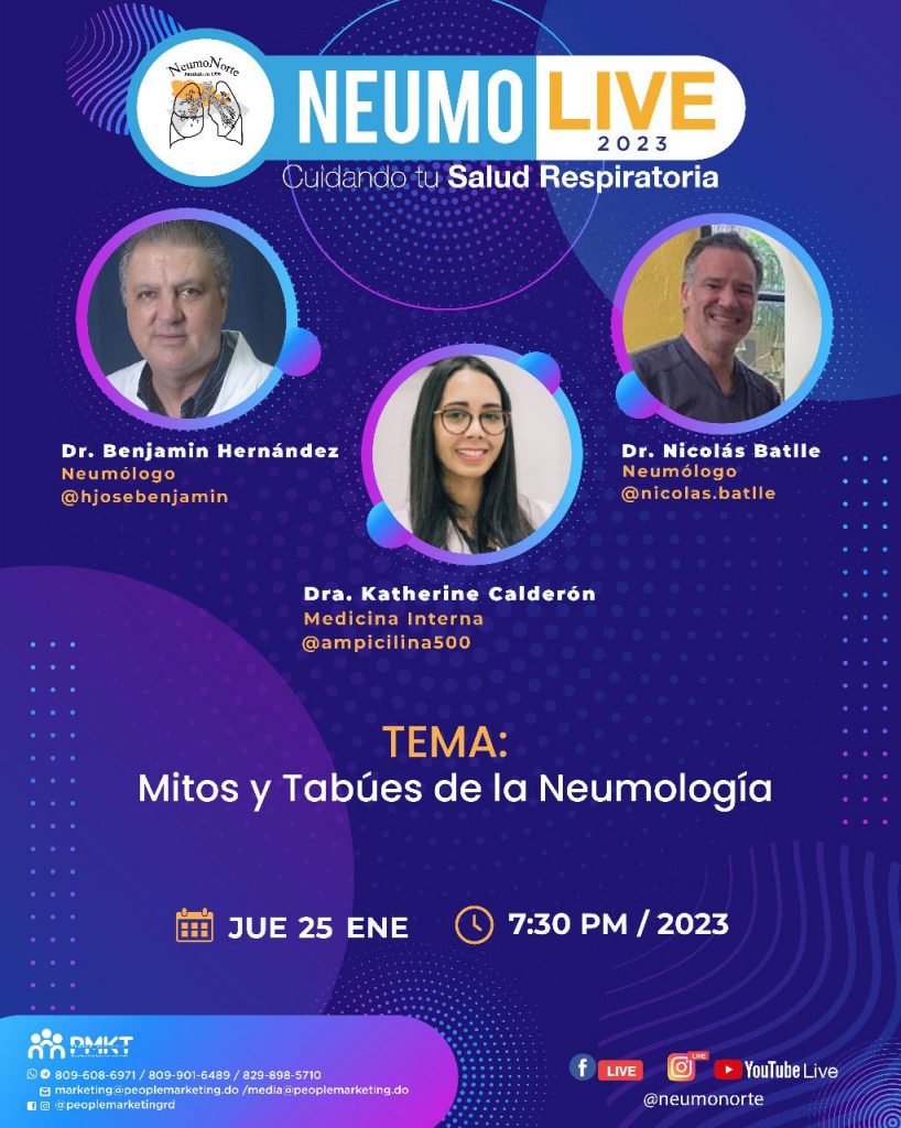 NEUMONORTE invita a su live sobre mitos y tabúes de la neumología NEUMONORTE invita a su live sobre mitos y tabúes de la neumología