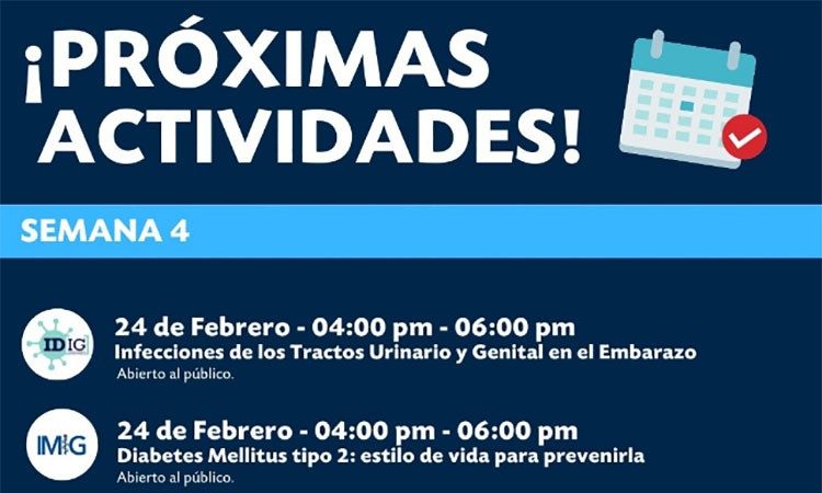 AMSA-INTEC invita a conferencias sobre diabetes e infecciones urinarias este viernes