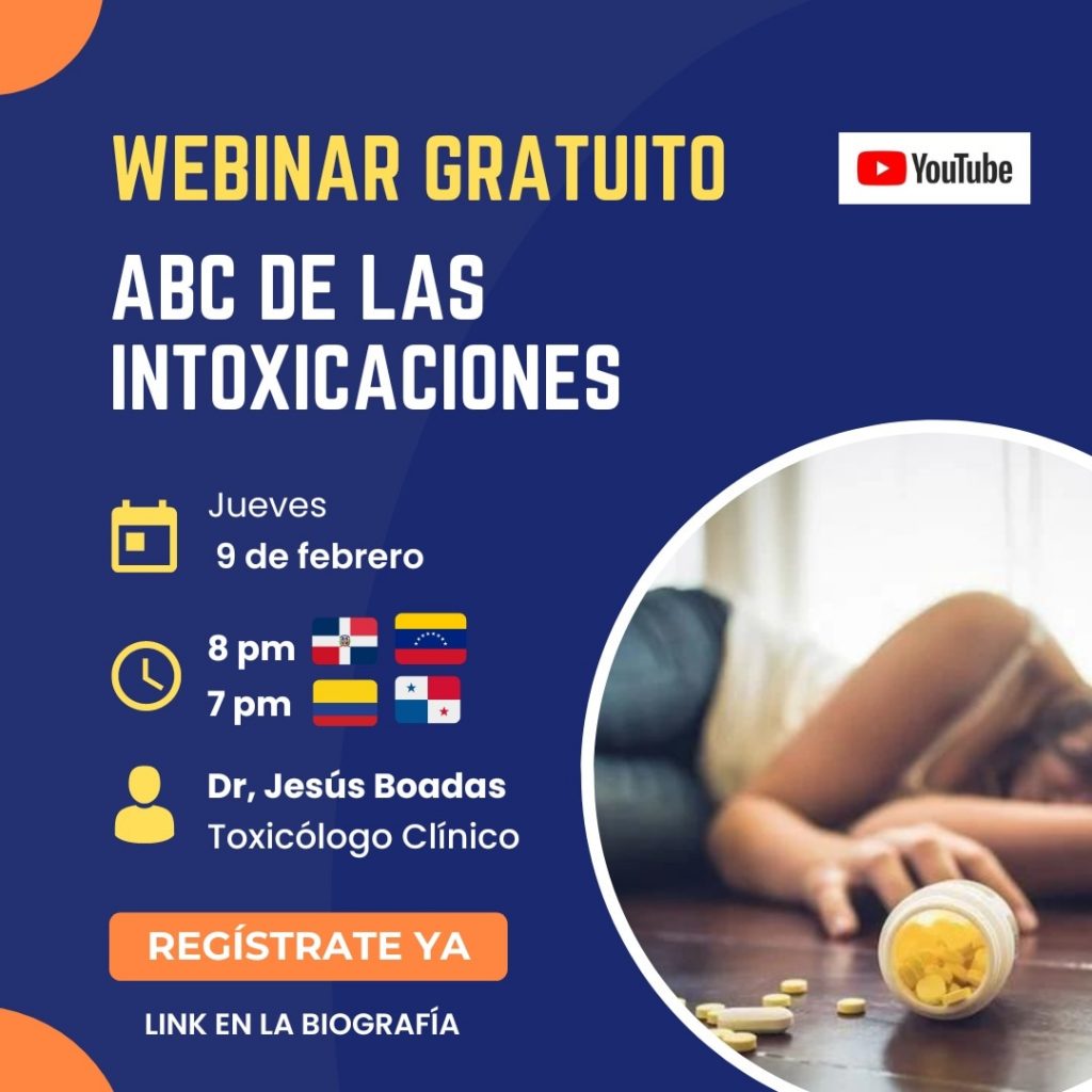 Abren inscripciones para webinar gratuito 'ABC de las Intoxicaciones' a partir de este jueves