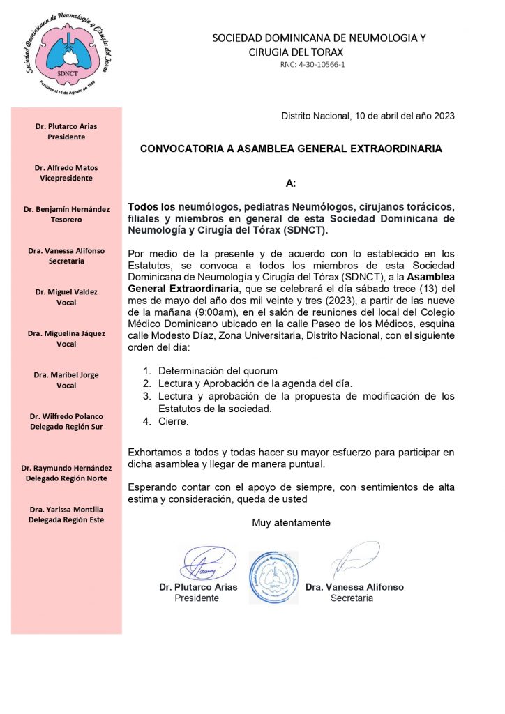 SDNCT convoca a sus miembros a una asamblea extraordinaria para el 13 de mayo