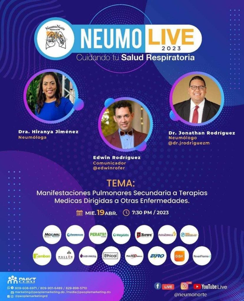 NEUMONORTE invita a su live sobre manifestaciones pulmonares secundarias a terapias