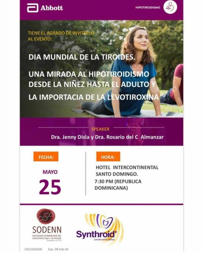 SODENN invita a conferencia por el Día Mundial de la Tiroides