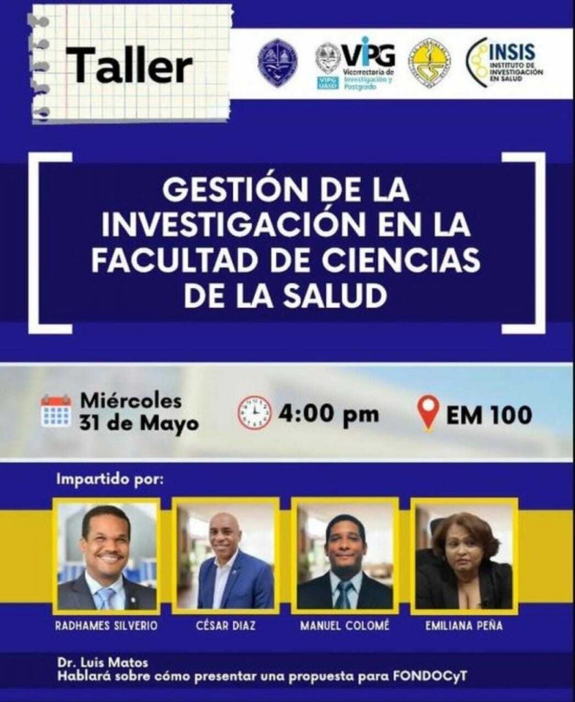 FCSUASD invita a taller sobre gestión de la investigación en salud