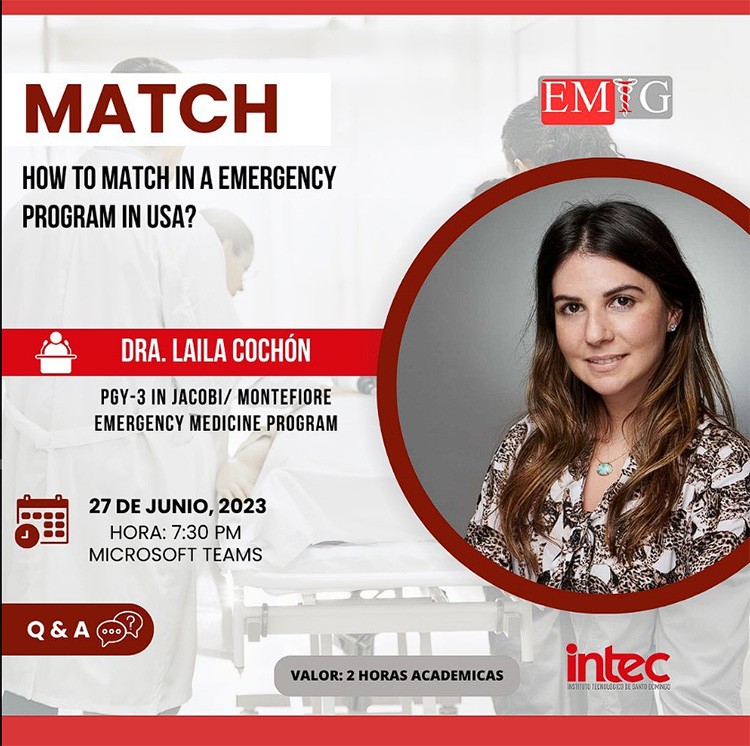 EMIG-INTEC explicará cómo hacer match en emergencia en USA EMIG-INTEC explicará cómo hacer match en emergencia en USA