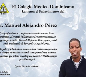 CMD lamentó fallecimiento del Dr. Manuel Alejandro Pérez