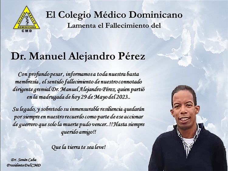 CMD lamentó fallecimiento del Dr. Manuel Alejandro Pérez CMD lamentó fallecimiento del Dr. Manuel Alejandro Pérez
