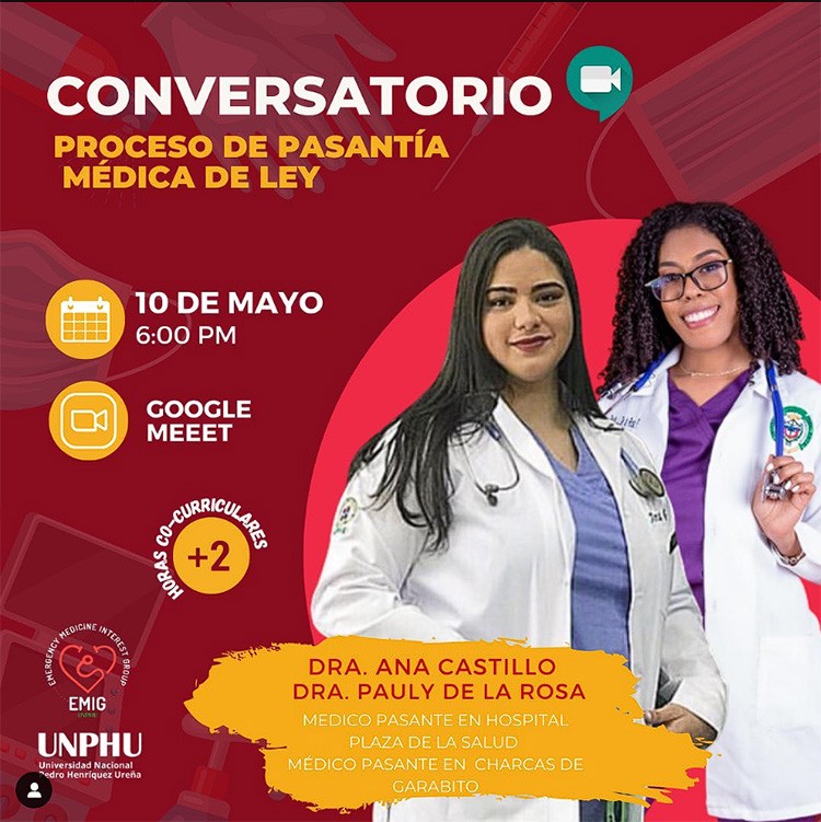 EMIG UNPHU invita al conversatorio ‘Pasantía médica de ley. Mi experiencia’