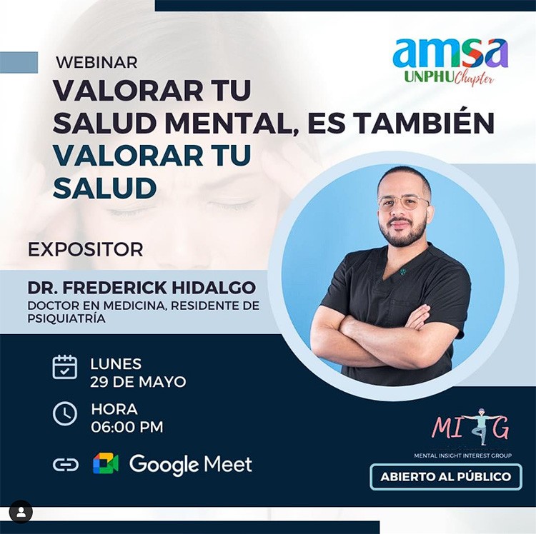 AMSA UNPHU invita a webinar sobre la salud mental de los galenos