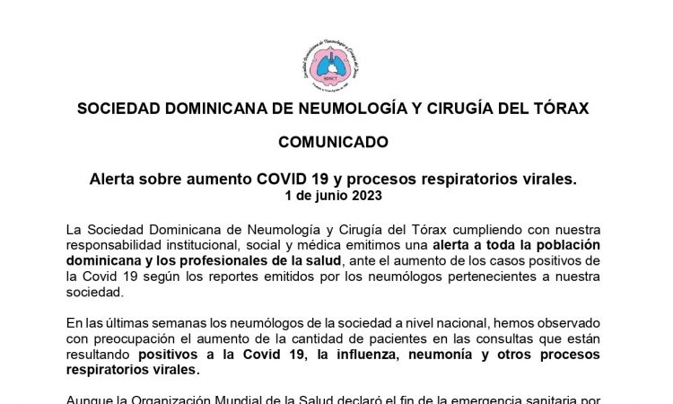 SDNCT emite alerta epidemiológica ante nuevo brote de covid-19 en el país
