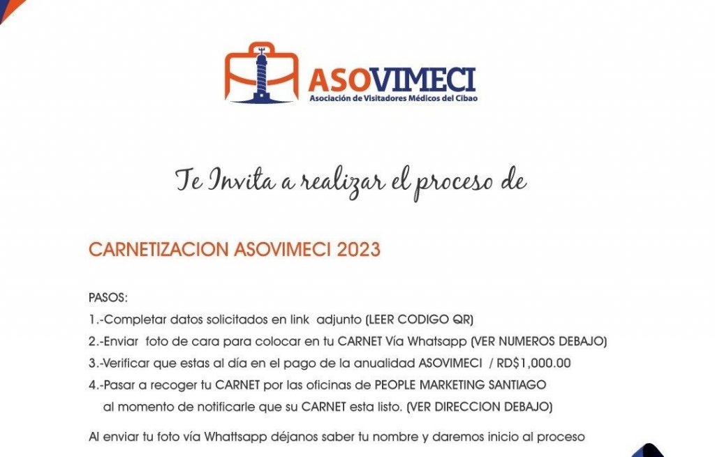 ASOVIMECI abre jornada de carnetización para sus miembros