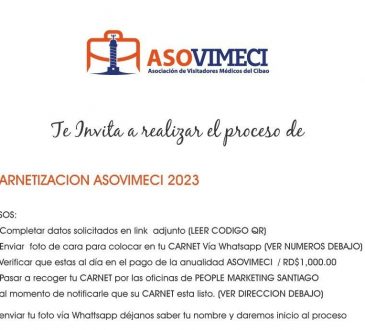 ASOVIMECI abre jornada de carnetización para sus miembros