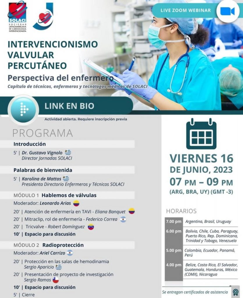 SOLACI invita a webinar sobre intervencionismo valvular percutáneo