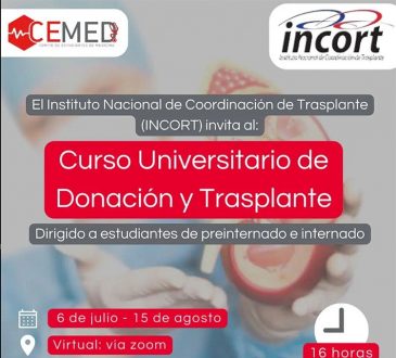 CEMED-INTEC y el INCORT inician esta semana su curso de donación y trasplante