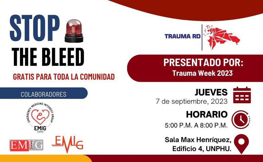 EMIG UNPHU invita a su taller de emergencias 'Stop the bleed'