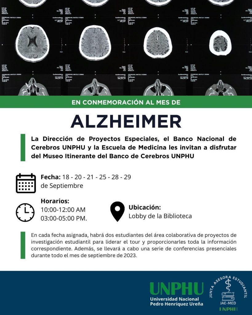 JAEMED-UNPHU invita a sus actividades por el 'mes del Alzheimer' JAEMED-UNPHU invita a sus actividades por la 'Semana del Alzheimer''