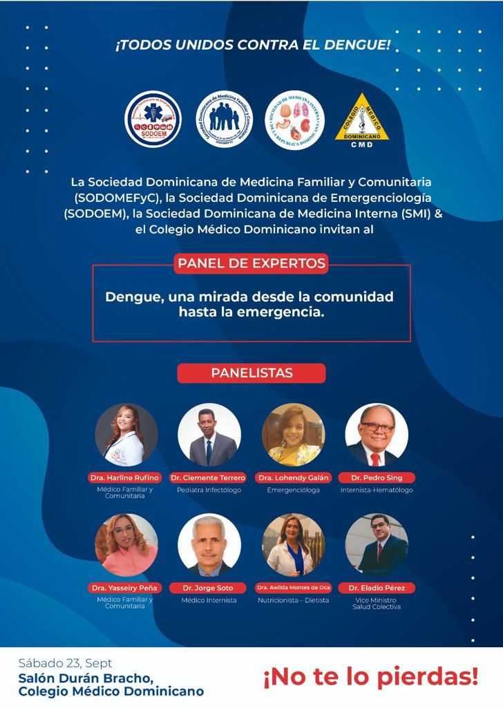 CMD y sociedades médicas invitan este sábado al foro 'Todos Unidos contra el Dengue'