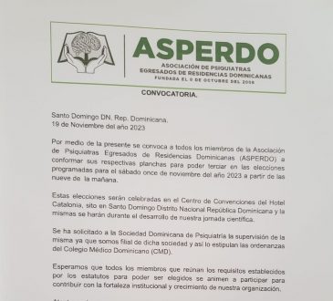 ASPERDO invita a presentar planchas para sus elecciones internas