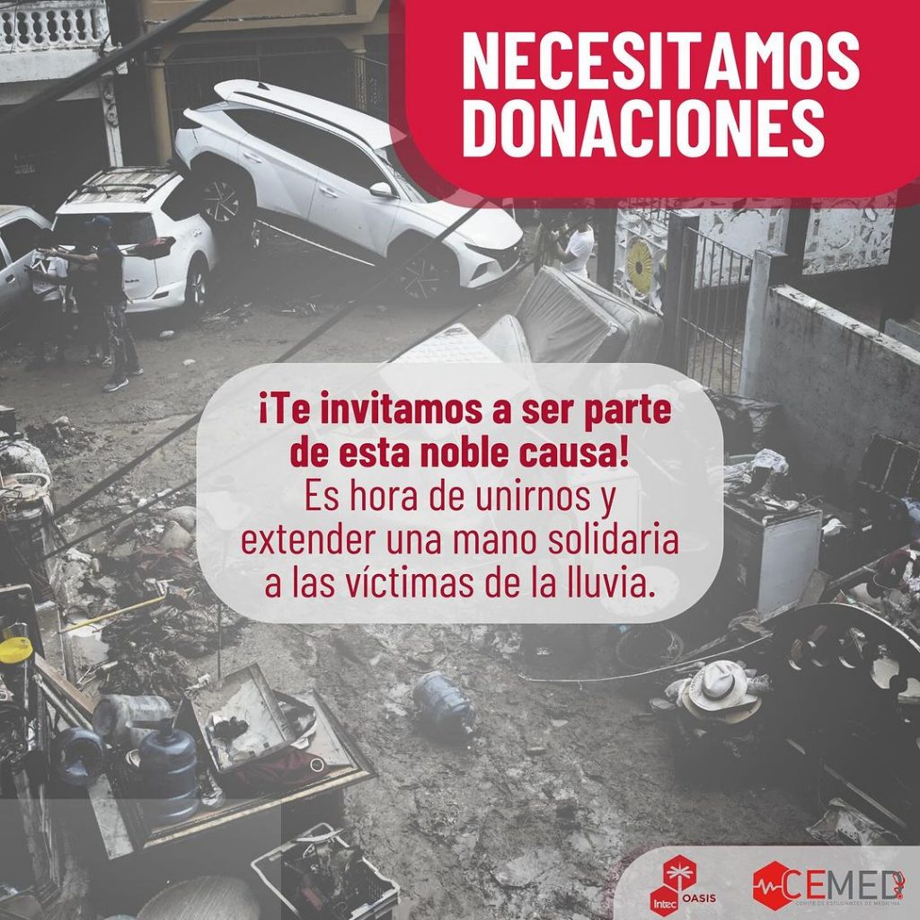 CEMED-INTEC invita a colaborar con las víctimas de las lluvias