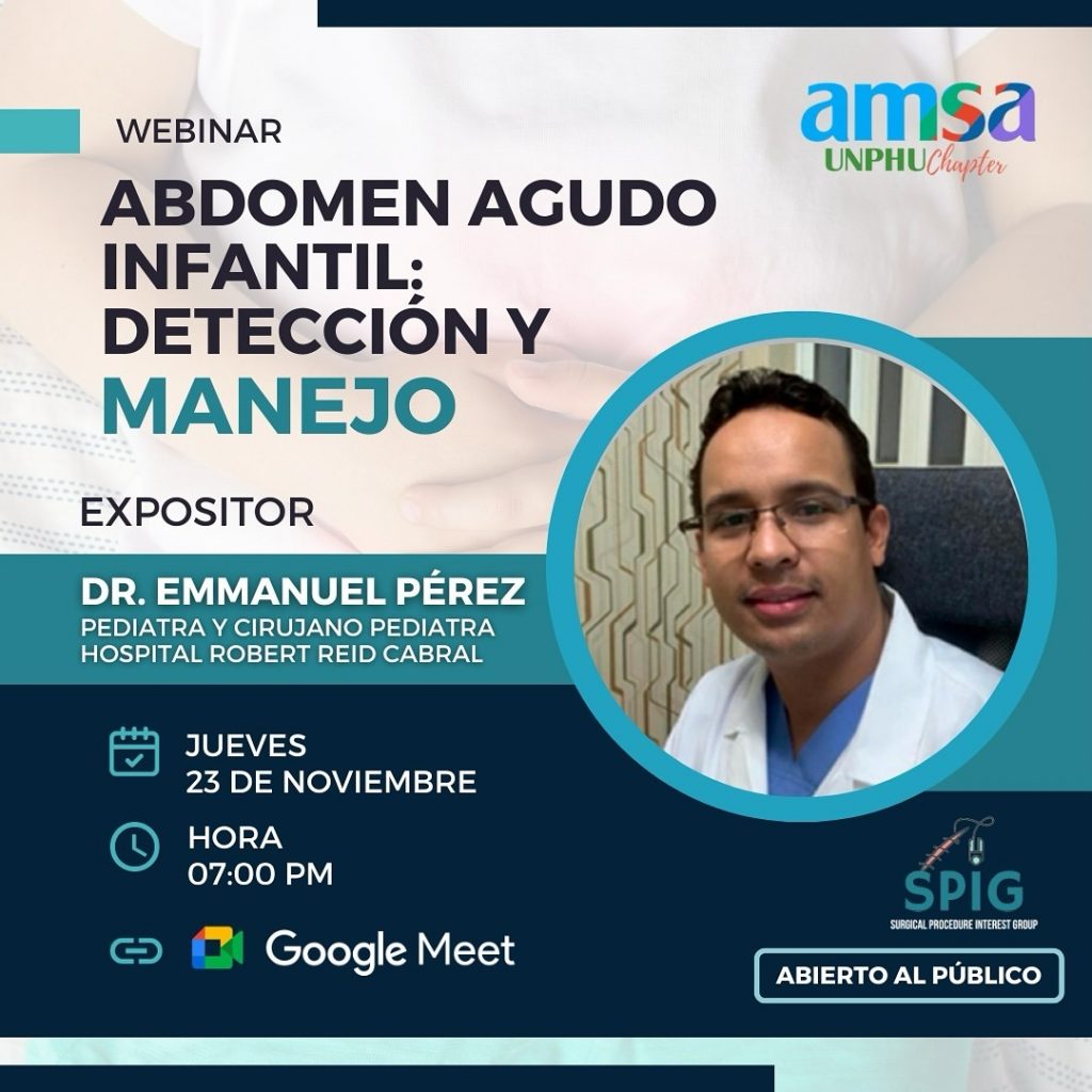 AMSA-UNPHU invita a webinar sobre el abdomen agudo infantil AMSA-UNPHU invita a webinar sobre el abdomen agudo infantil