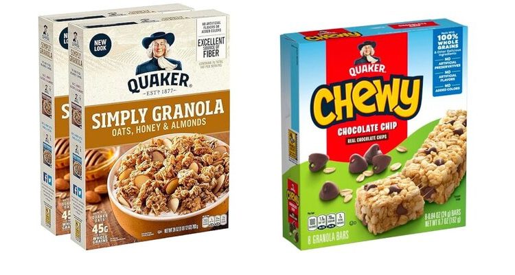 Quaker retira barras y cereales de granola ante posible riesgo para la salud
