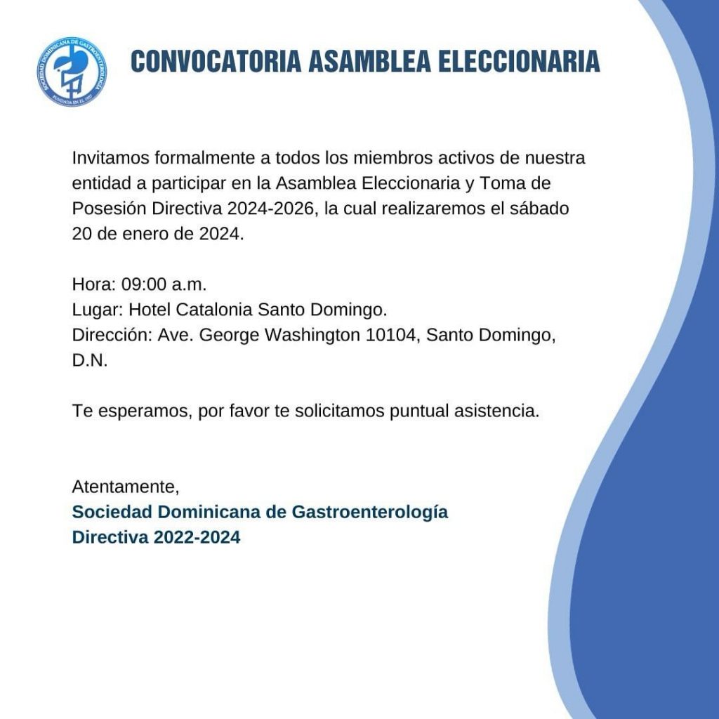 SODOGASTRO invita a toma de posesión de su nueva directiva este sábado SODOGASTRO invita a toma de posesión de su nueva directiva este sábado