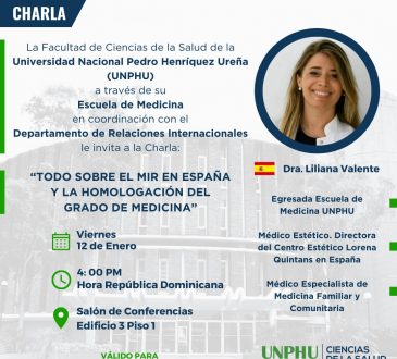 UNPHU invita a conferencia sobre el MIR y la homologación de grados en España