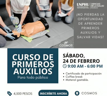 JAEMED-UNPHU invita a participar Curso de Primeros Auxilios