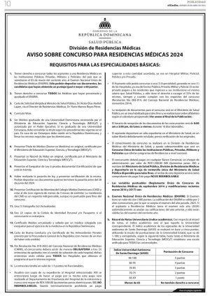 Salud Pública abre Concurso de Residencias Médicas 2024
