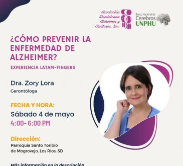 Dra. Zory Lora brindará cuidados preventivos del Alzheimer este sábado