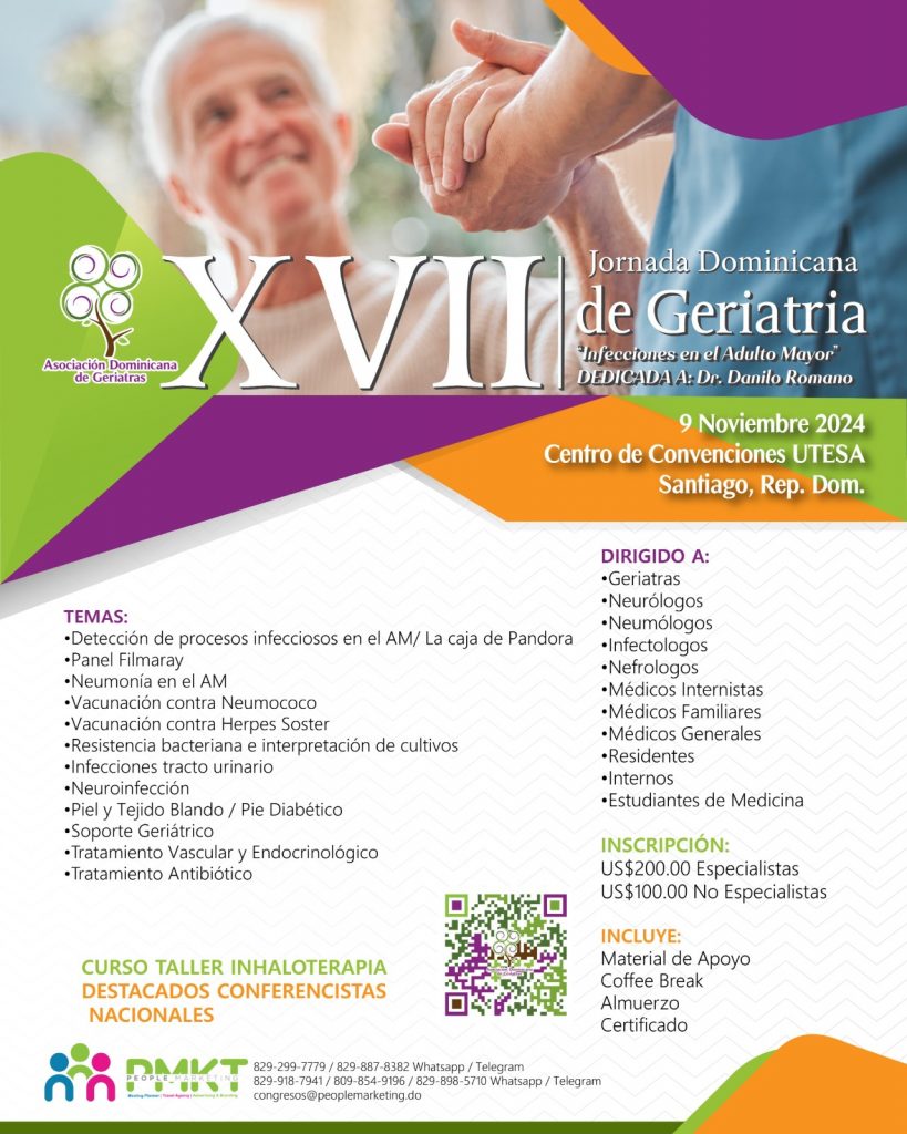 Asociación Dominicana de Geriatras abre inscripciones para su XVII Jornada Asociación Dominicana de Geriatras abre inscripciones para su XVII Jornada