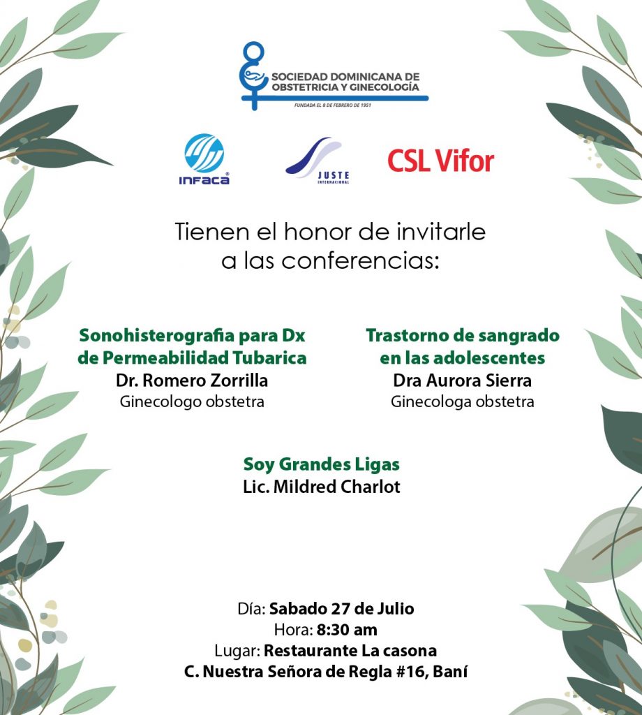 Sociedad de Obstetricia y Ginecología invita a ciclo de conferencias en Baní