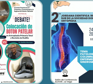 SDOT anuncia próximos eventos: debate sobre "colocación de botón patelar" y jornada científica en Cibao Sur