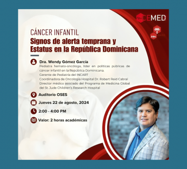 CEMED-INTEC organiza conferencia sobre cáncer infantil con la Dra. Wendy Gómez García