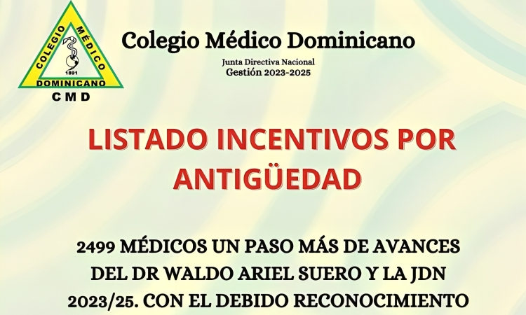 CMD publica primer listado de médicos que recibirán incentivos por antigüedad