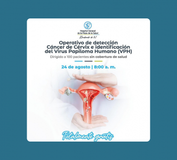 Hospital General Plaza de la Salud realizará operativo gratuito de detección de cáncer de cérvix y VPH