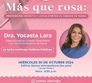 La Dra. Yocasta Lara liderará charla sobre políticas públicas en la lucha contra el cáncer de mama