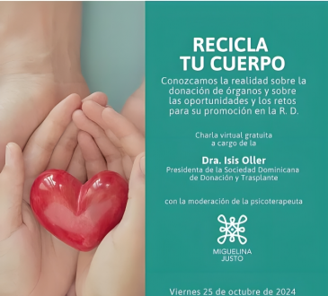 INCORT organiza charla “Recicla tu cuerpo” para promover la donación de órganos en República Dominicana