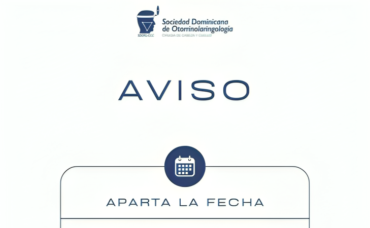 Asamblea extraordinaria de la Sociedad Dominicana de Otorrinolaringología será el 09 de noviembre