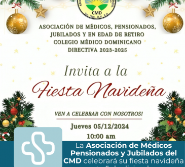 La Asociación de Médicos Pensionados y Jubilados del CMD celebrará su fiesta navideña este 5 de diciembre