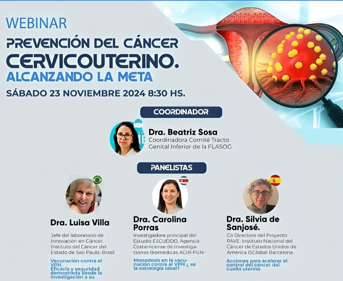 FLASOG invita al webinar sobre la prevención del cáncer cervicouterino el 23 de noviembre