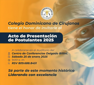 Colegio Dominicano de Cirujanos anuncia evento histórico para postulantes 2025