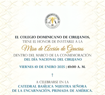 El Colegio Dominicano de Cirujanos conmemora el Día Nacional del Cirujano con Misa de Acción de Gracias