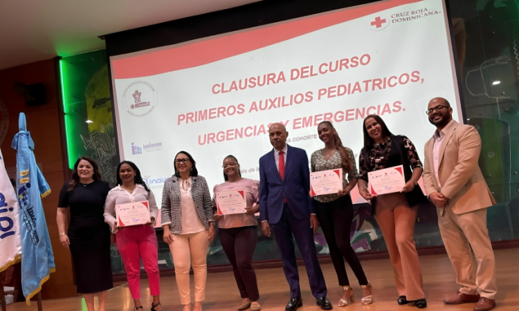 Cruz Roja Dominicana gradúa 125 colaboradores de Inaipi en primeros auxilios pediátricos